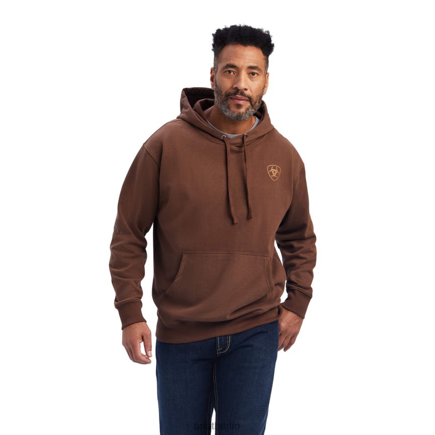 Ariat Kapuzenpullover mit Logo Männer P4JJPR1398 Kastanie Spitzen