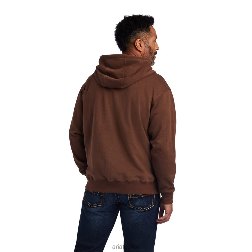Ariat Kapuzenpullover mit Logo Männer P4JJPR1398 Kastanie Spitzen