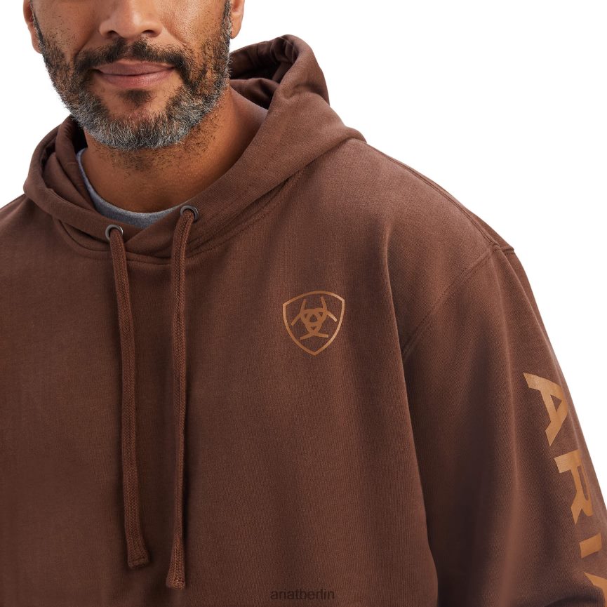 Ariat Kapuzenpullover mit Logo Männer P4JJPR1398 Kastanie Spitzen