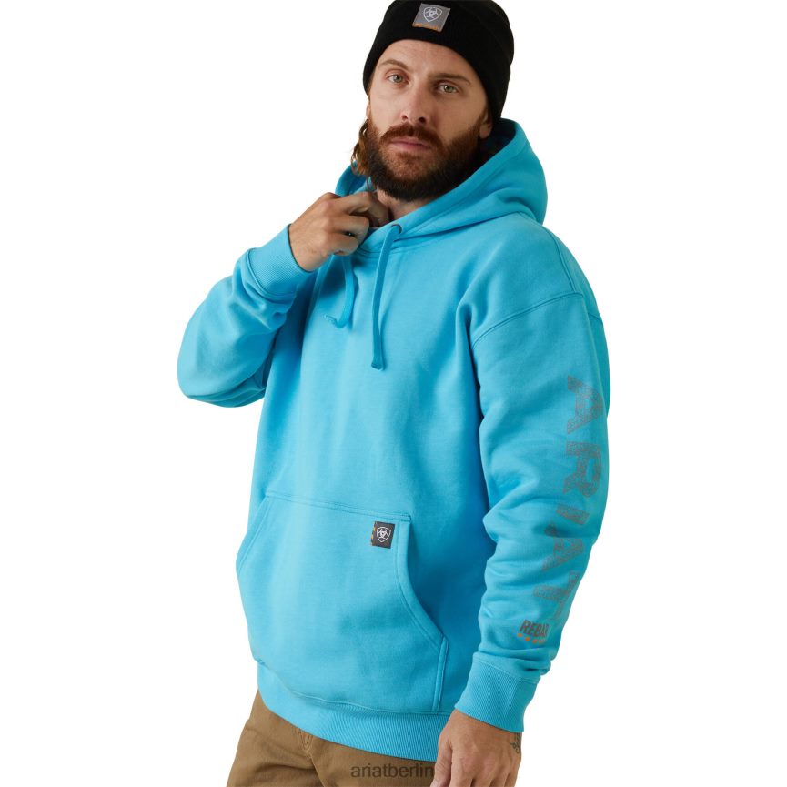 Ariat Rebar-Roughneck-Pullover-Hoodie Männer P4JJPR1386 Bachelor-Knopf-Heidekraut Spitzen