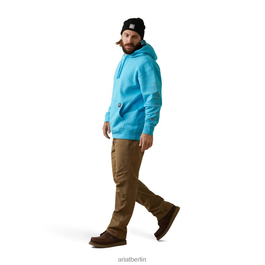 Ariat Rebar-Roughneck-Pullover-Hoodie Männer P4JJPR1386 Bachelor-Knopf-Heidekraut Spitzen