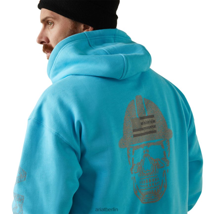 Ariat Rebar-Roughneck-Pullover-Hoodie Männer P4JJPR1386 Bachelor-Knopf-Heidekraut Spitzen