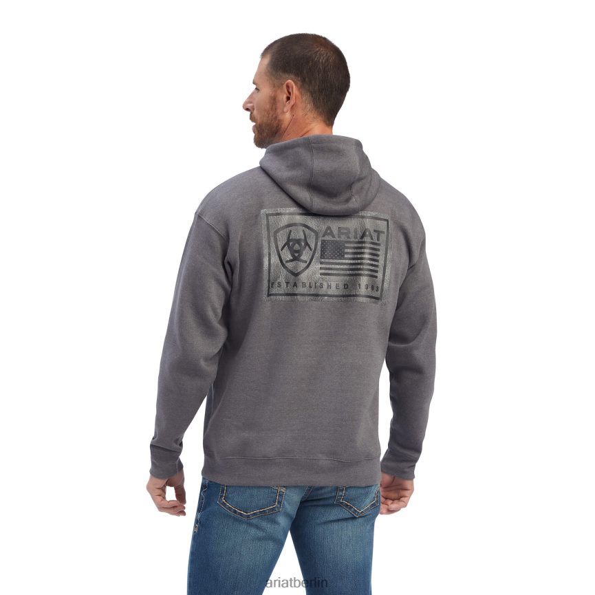 Ariat Est Block-Sweatshirt Männer P4JJPR1449 Kohleheide Spitzen