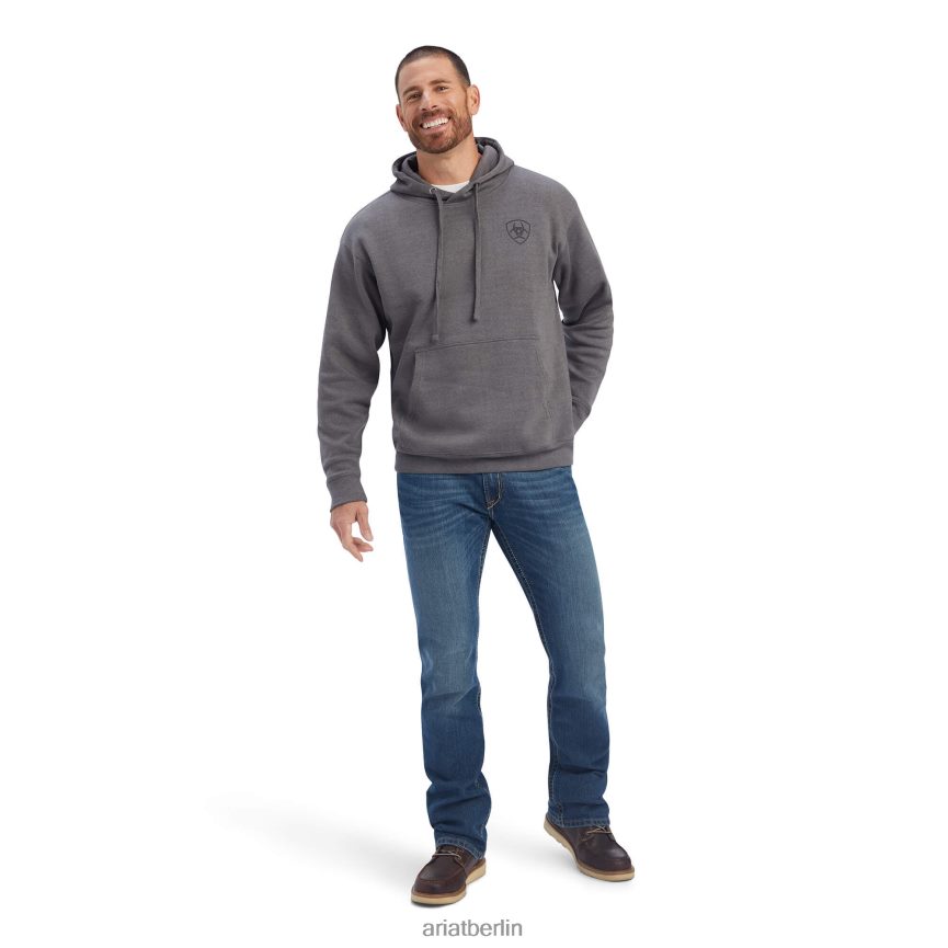 Ariat Est Block-Sweatshirt Männer P4JJPR1449 Kohleheide Spitzen