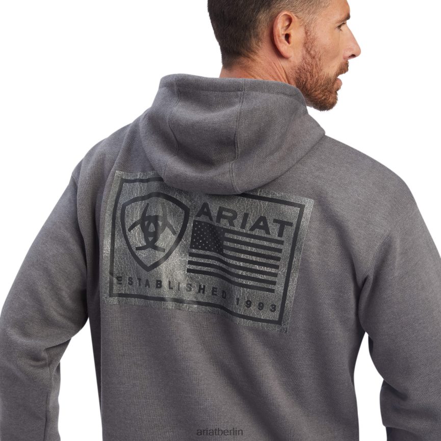 Ariat Est Block-Sweatshirt Männer P4JJPR1449 Kohleheide Spitzen