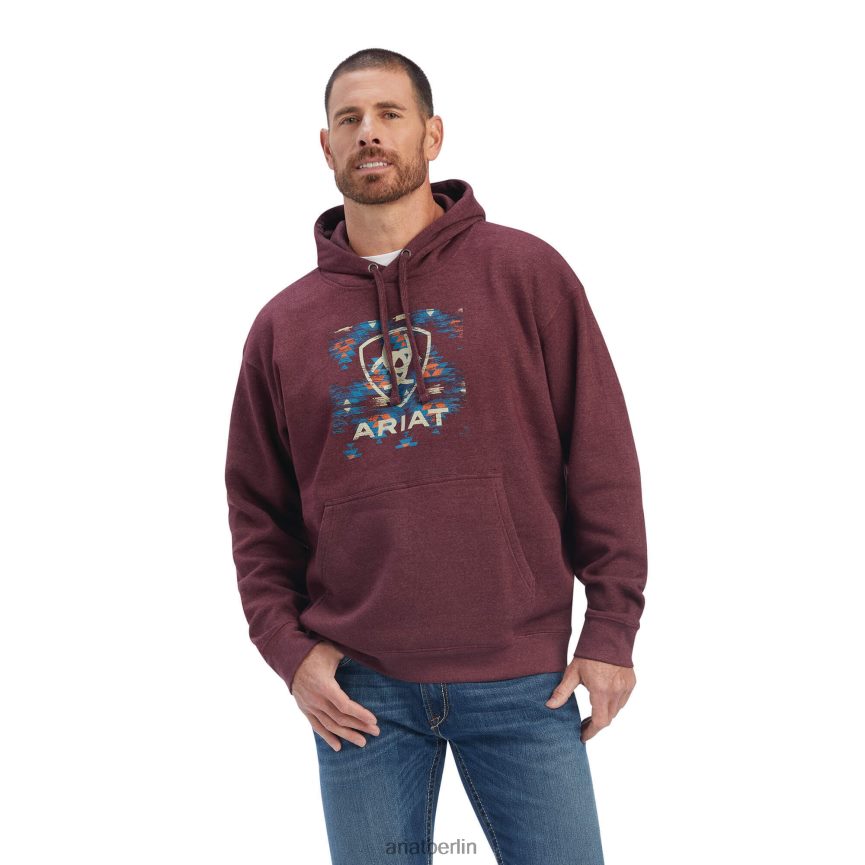 Ariat Südwestblock-Sweatshirt Männer P4JJPR1408 Malbec-Heidekraut Spitzen