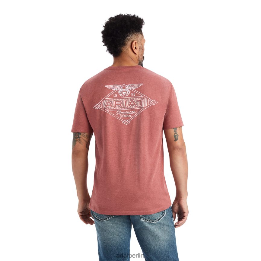 Ariat Arbeitsadler-T-Shirt Männer P4JJPR742 rotes Lehmheidekraut Spitzen