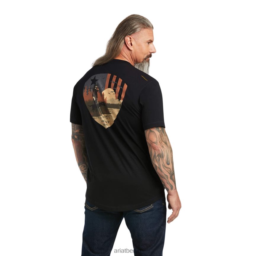 Ariat Bewehrungsarbeiter-Arbeitshund-T-Shirt Männer P4JJPR706 Schwarz Spitzen
