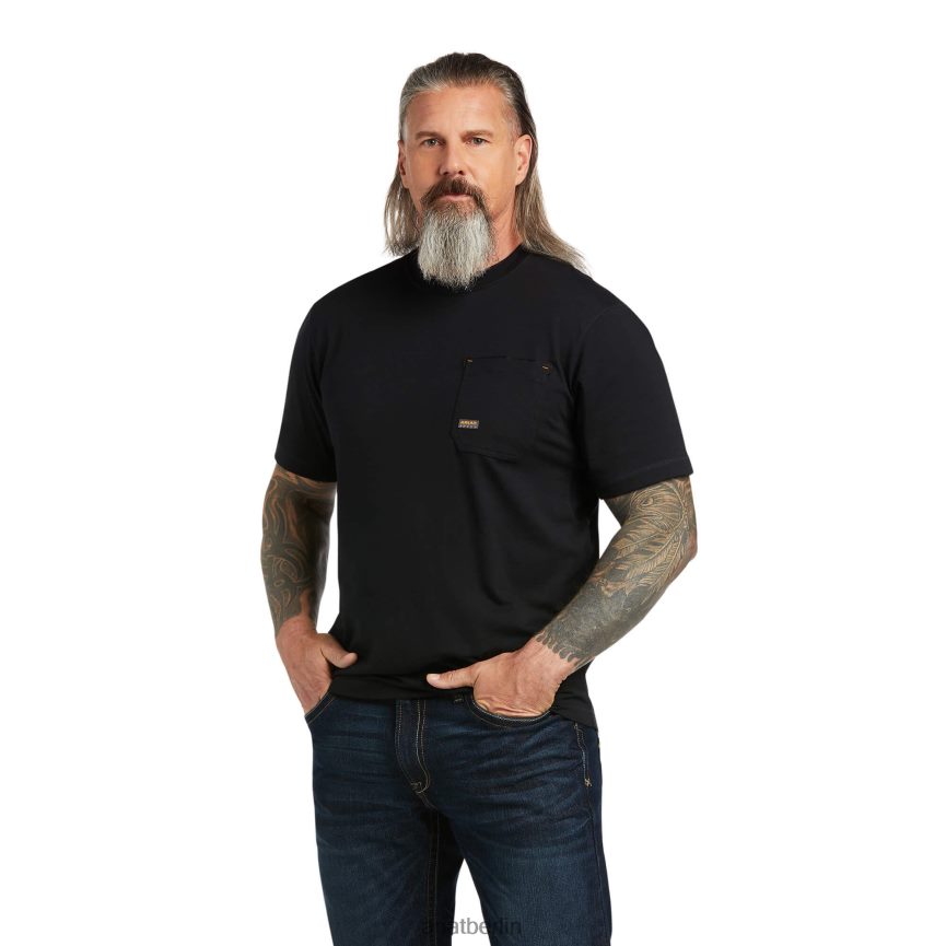 Ariat Bewehrungsarbeiter-Arbeitshund-T-Shirt Männer P4JJPR706 Schwarz Spitzen