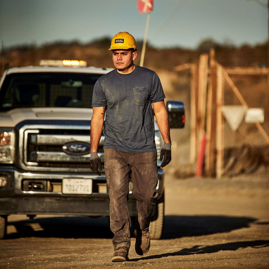 Ariat Bewehrungsarbeiter-T-Shirt Männer P4JJPR576 Schieferheide Spitzen