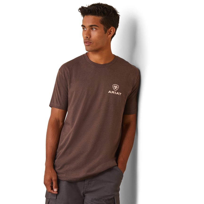 Ariat Corps-T-Shirt Männer P4JJPR693 braunes Heidekraut Spitzen