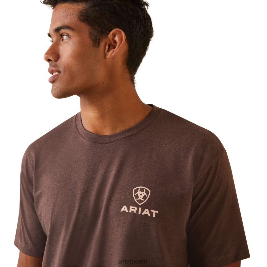 Ariat Corps-T-Shirt Männer P4JJPR693 braunes Heidekraut Spitzen