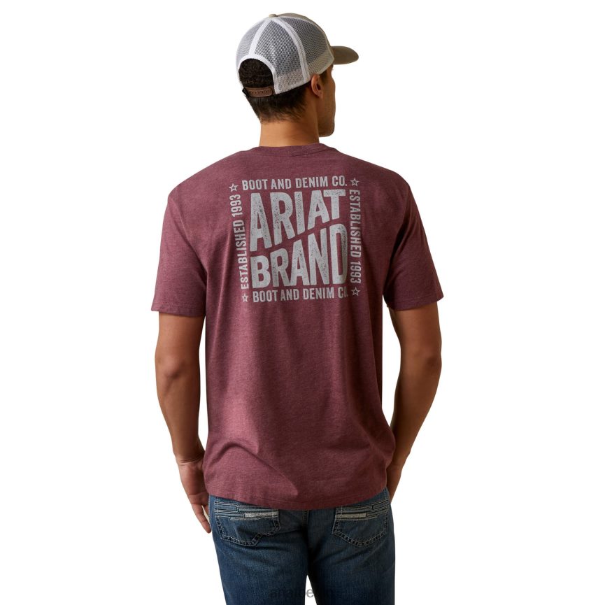 Ariat Curve-Ball-T-Shirt Männer P4JJPR932 Burgunderheide Spitzen
