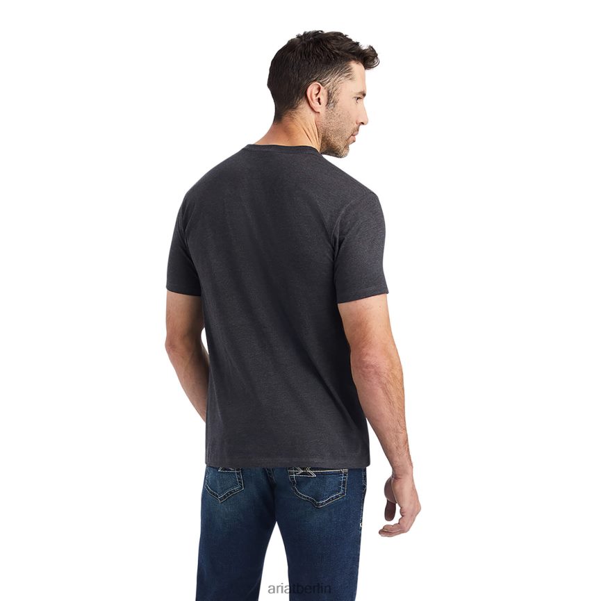 Ariat Diamantschild-T-Shirt Männer P4JJPR651 Kohleheide Spitzen