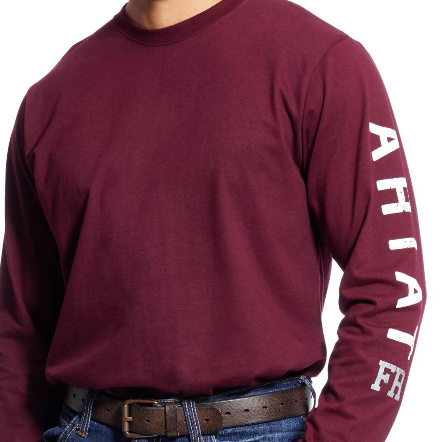 Ariat Fr Roughneck-T-Shirt mit Totenkopf-Logo Männer P4JJPR788 Malbec Spitzen