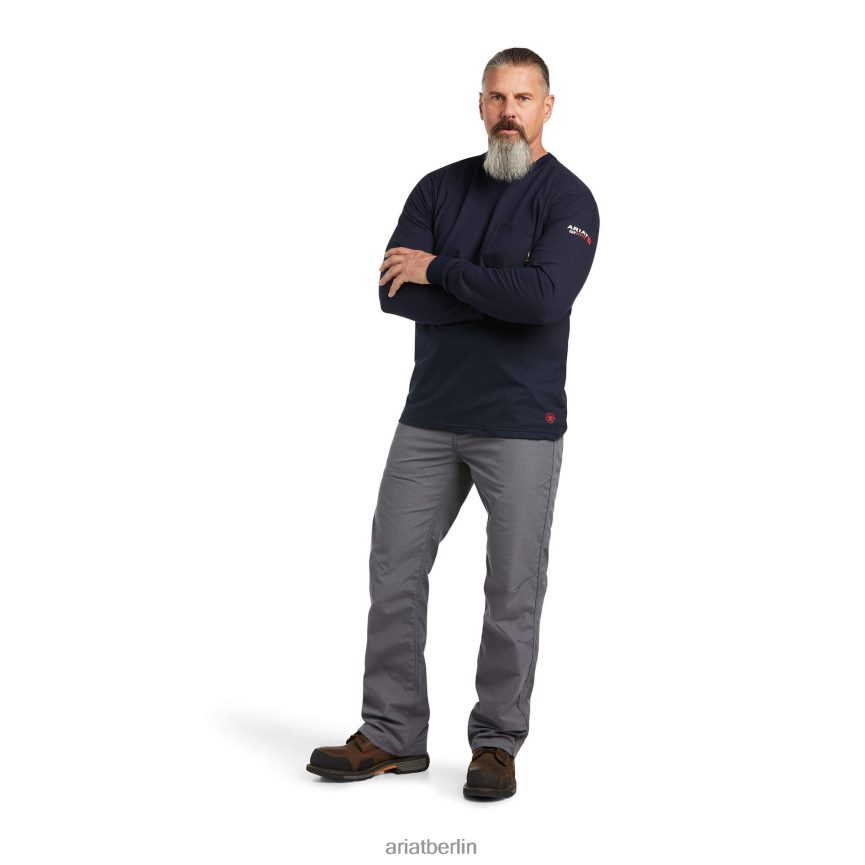 Ariat Fr Stretch-Logo-T-Shirt Männer P4JJPR789 Marine/USA Spitzen