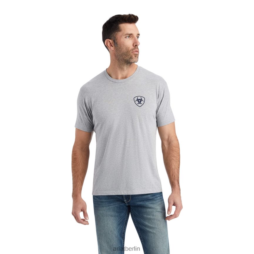 Ariat Glückshufeisen-T-Shirt Männer P4JJPR616 graues Heidekraut Spitzen