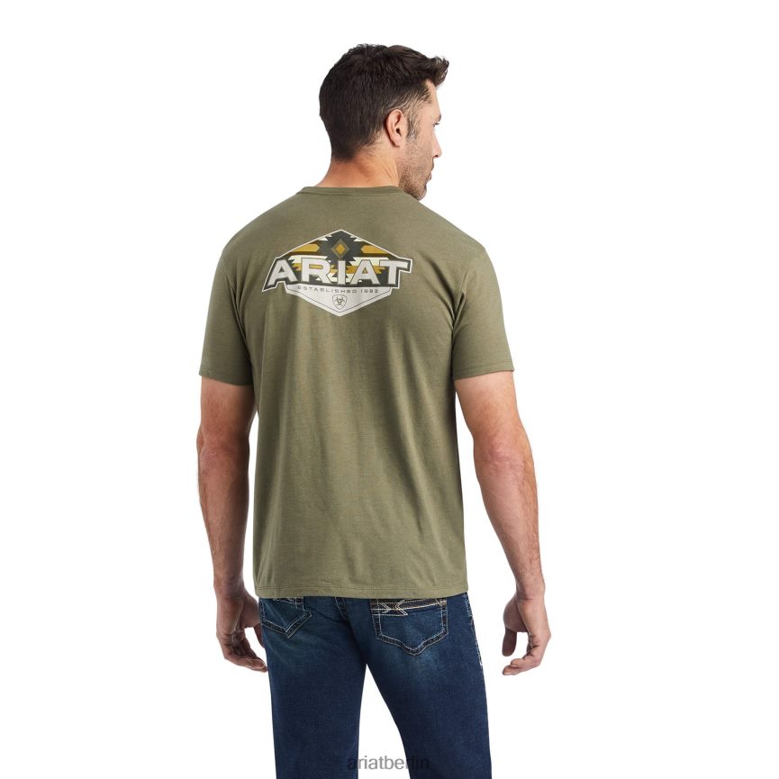 Ariat Hexafill-T-Shirt Männer P4JJPR673 Militärheide Spitzen