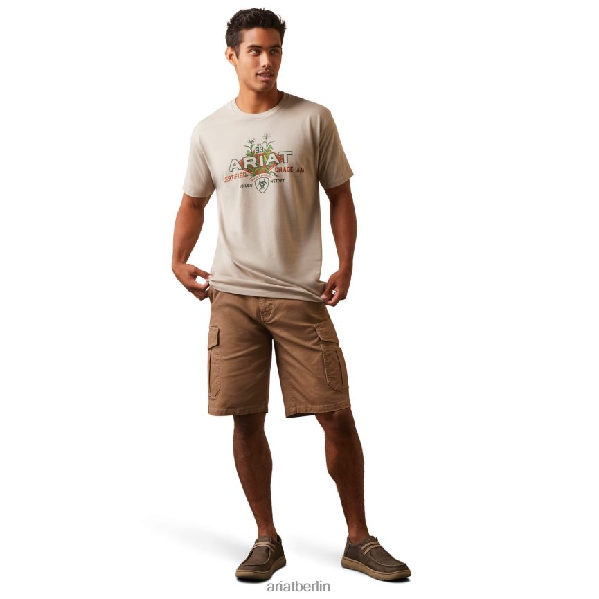 Ariat Hybrid-Samen-T-Shirt Männer P4JJPR895 Khaki-Heidekraut Spitzen