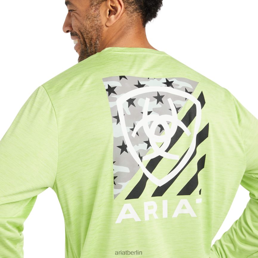 Ariat Ladegerät Americana T-Shirt Männer P4JJPR883 grüne Heide Spitzen