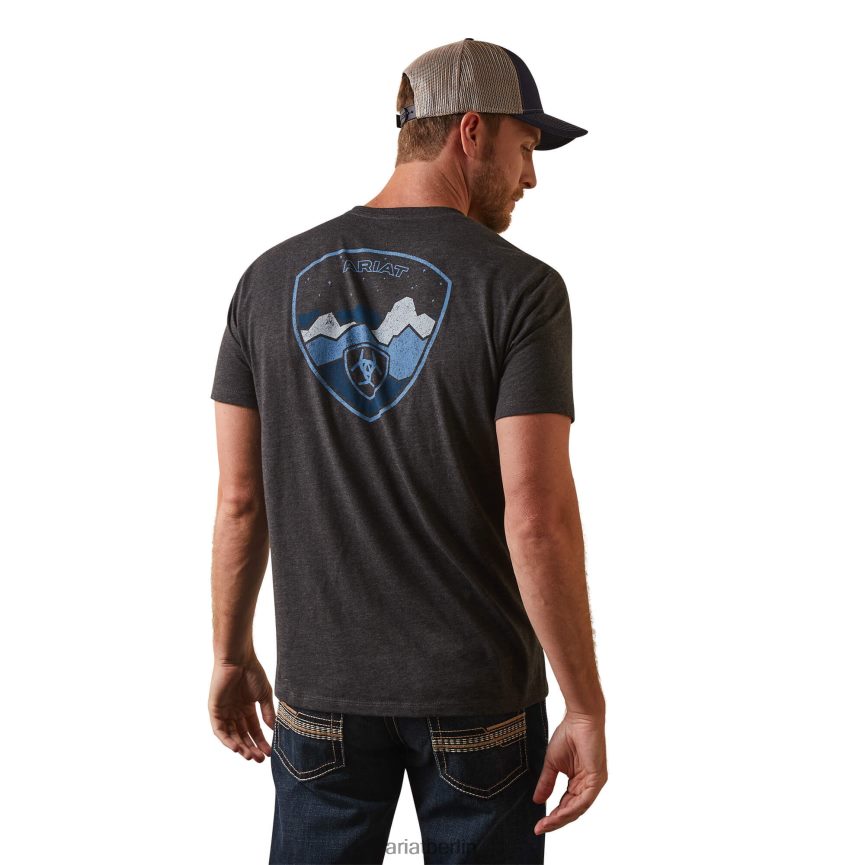 Ariat Logoscape-T-Shirt Männer P4JJPR625 Kohleheide Spitzen