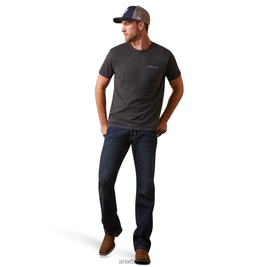 Ariat Logoscape-T-Shirt Männer P4JJPR625 Kohleheide Spitzen