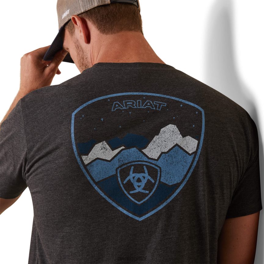 Ariat Logoscape-T-Shirt Männer P4JJPR625 Kohleheide Spitzen