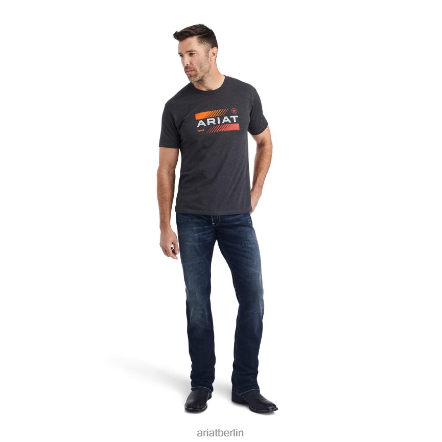 Ariat Oktanstapel-T-Shirt Männer P4JJPR629 Kohleheide Spitzen