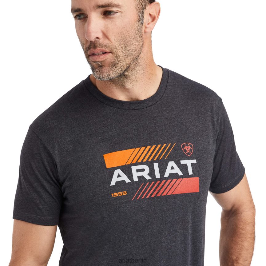 Ariat Oktanstapel-T-Shirt Männer P4JJPR629 Kohleheide Spitzen