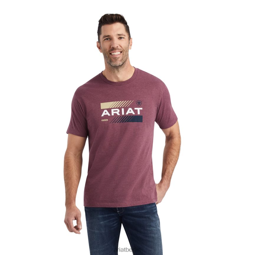 Ariat Oktanstapel-T-Shirt Männer P4JJPR703 Burgunderheide Spitzen