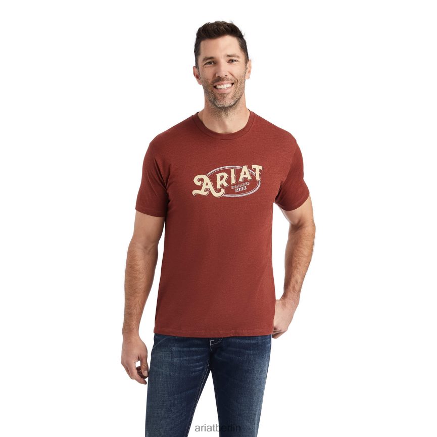 Ariat Ovales Seil-T-Shirt Männer P4JJPR672 Rostheide Spitzen