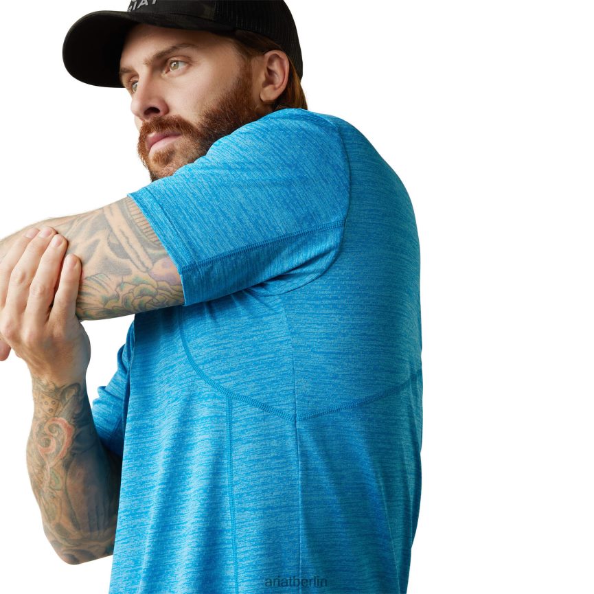 Ariat Rebar Evolution T-Shirt mit sportlicher Passform Männer P4JJPR748 Tauchblau Spitzen