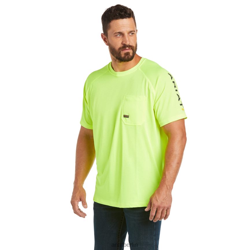 Ariat Rebar Heat Fighter T-Shirt Männer P4JJPR707 Neon-Limette Spitzen