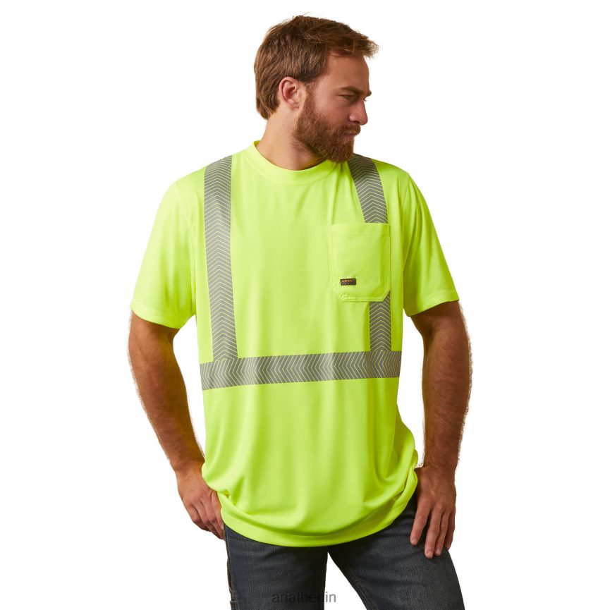 Ariat Rebar-Hi-Vis-Ansi-T-Shirt Männer P4JJPR815 Warngelb Spitzen