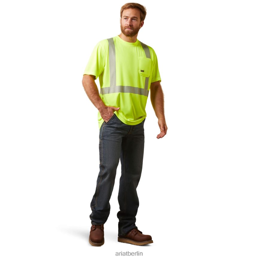 Ariat Rebar-Hi-Vis-Ansi-T-Shirt Männer P4JJPR815 Warngelb Spitzen