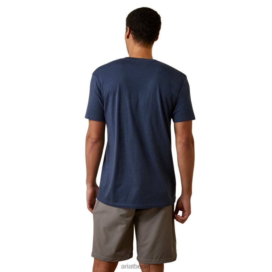 Ariat Rodeo-Totenkopf-T-Shirt Männer P4JJPR926 Marineblau Spitzen