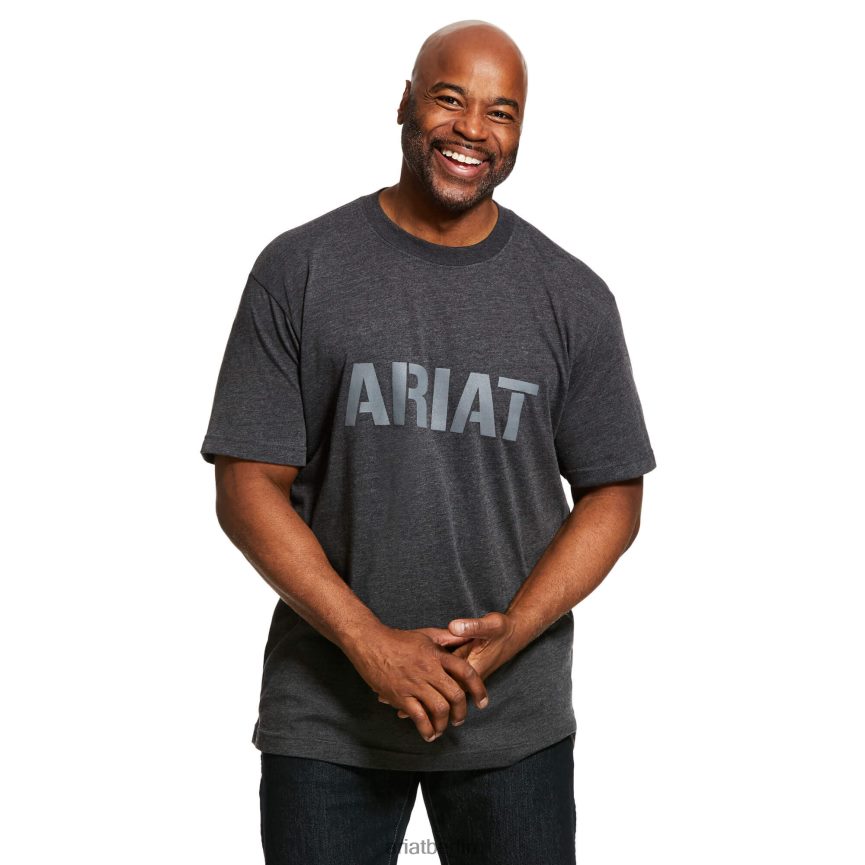 Ariat Starker Block aus Bewehrungsbaumwolle Männer P4JJPR663 Kohleheide Spitzen