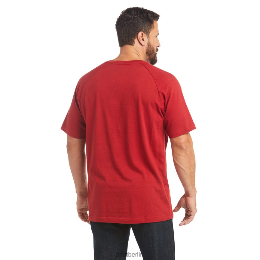 Ariat Starkes T-Shirt aus Rebar-Baumwolle 1 Männer P4JJPR638 Rio-Rot Spitzen