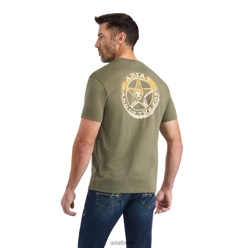 Ariat Stern-T-Shirt Männer P4JJPR583 Militärheide Spitzen