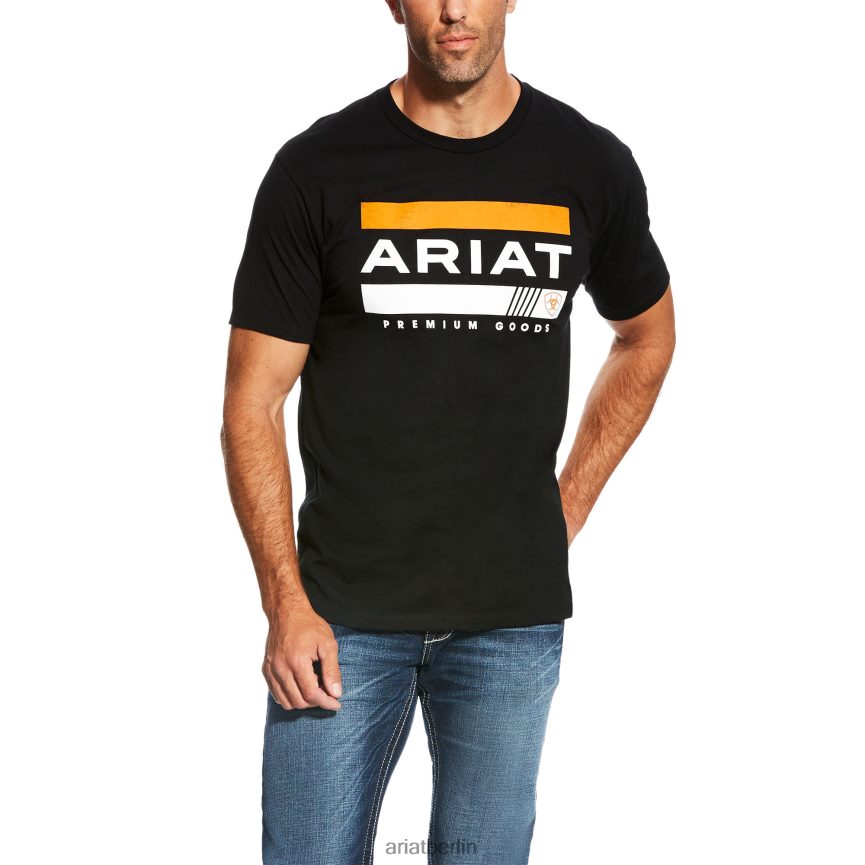 Ariat T-Shirt mit Balkenstreifen Männer P4JJPR660 Schwarz Spitzen