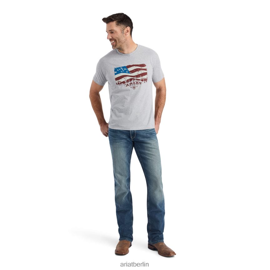 Ariat T-Shirt mit Flaggenlandschaft Männer P4JJPR675 sportliches Heidekraut Spitzen