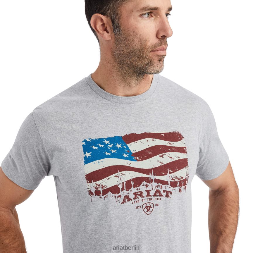 Ariat T-Shirt mit Flaggenlandschaft Männer P4JJPR675 sportliches Heidekraut Spitzen