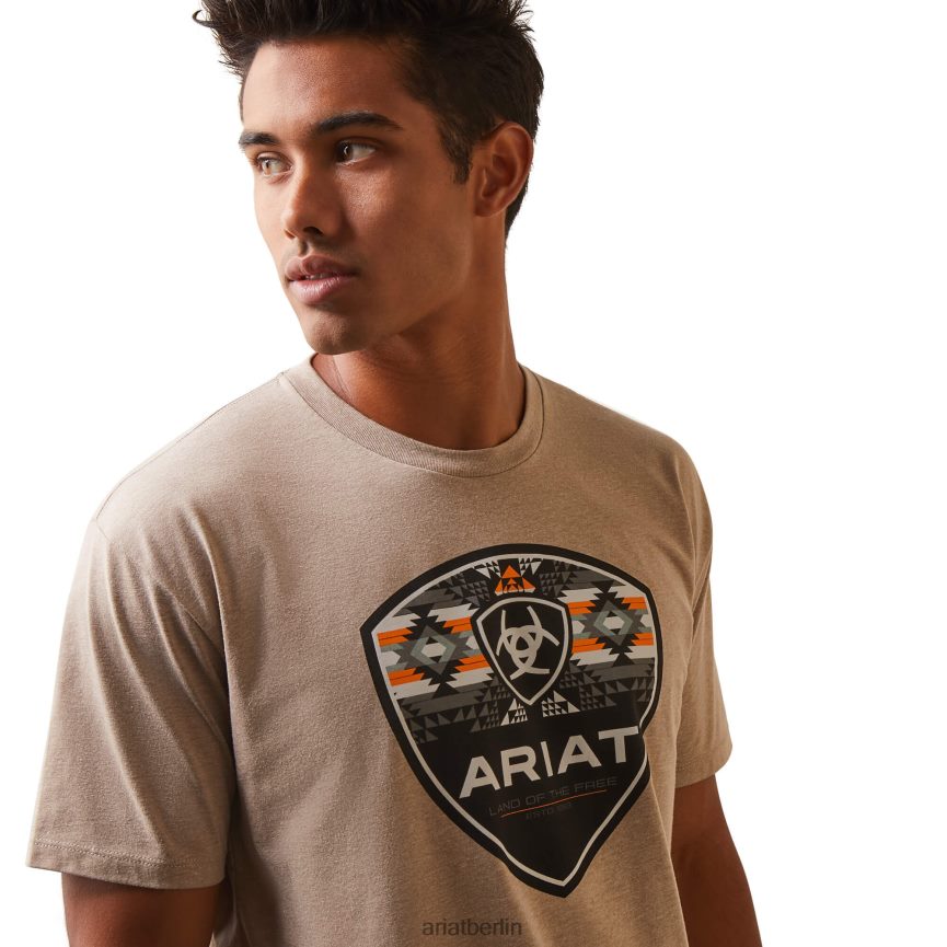 Ariat T-Shirt mit Geo-Füllung Männer P4JJPR857 Haferflockenheide Spitzen