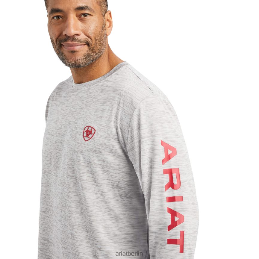 Ariat T-Shirt mit Ladegerät-Logo Männer P4JJPR700 hellgraues Heidekraut Spitzen