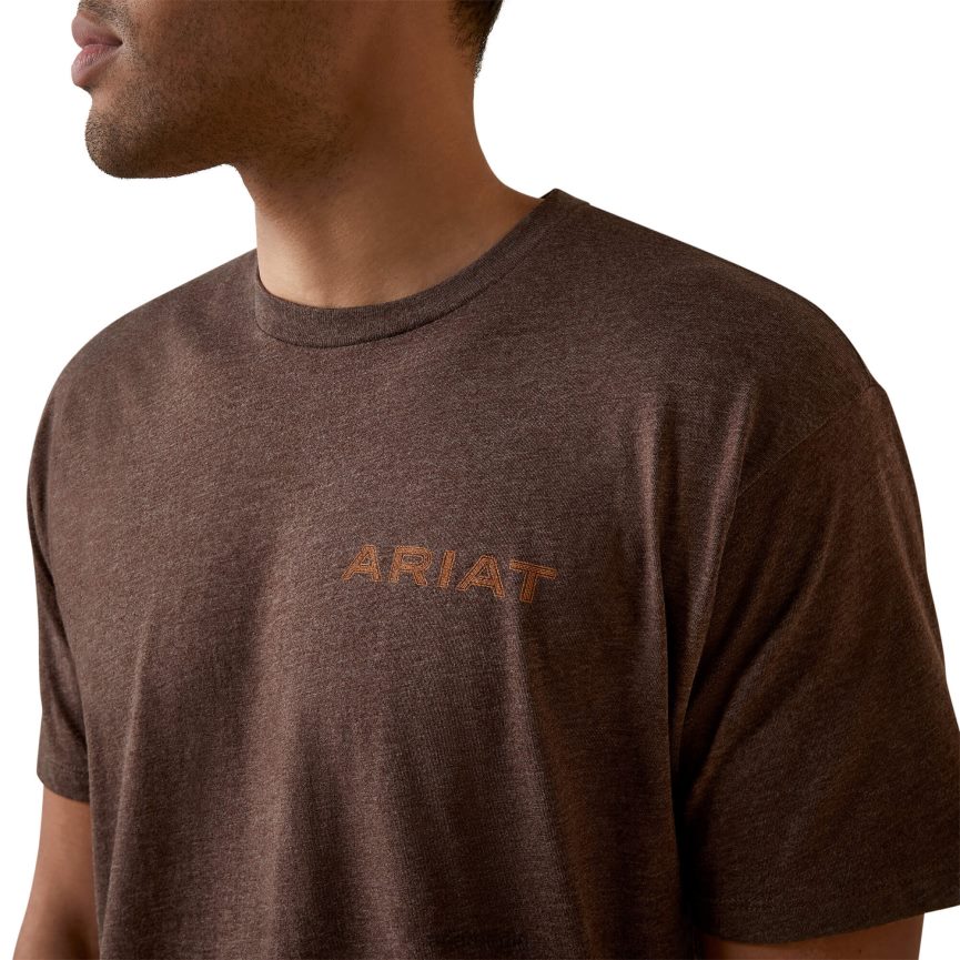 Ariat T-Shirt mit Schildstich Männer P4JJPR922 braunes Heidekraut Spitzen