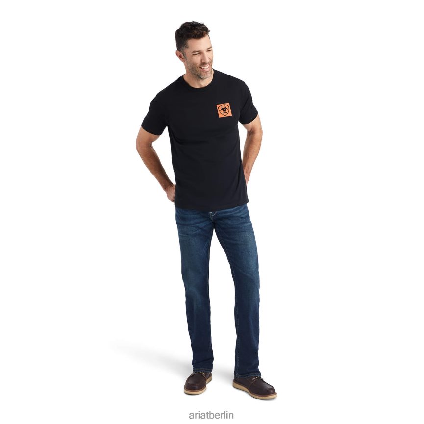 Ariat T-Shirt mit linearer Oktanzahl Männer P4JJPR599 Schwarz Spitzen