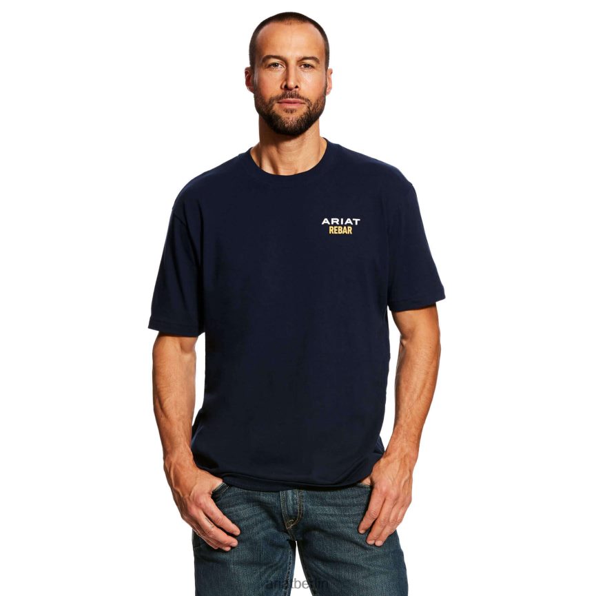 Ariat T-Shirt mit starkem Logo aus Rebar-Baumwolle Männer P4JJPR656 Marine Spitzen
