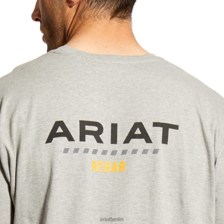 Ariat T-Shirt mit starkem Logo aus Rebar-Baumwolle Männer P4JJPR733 grau meliert Spitzen