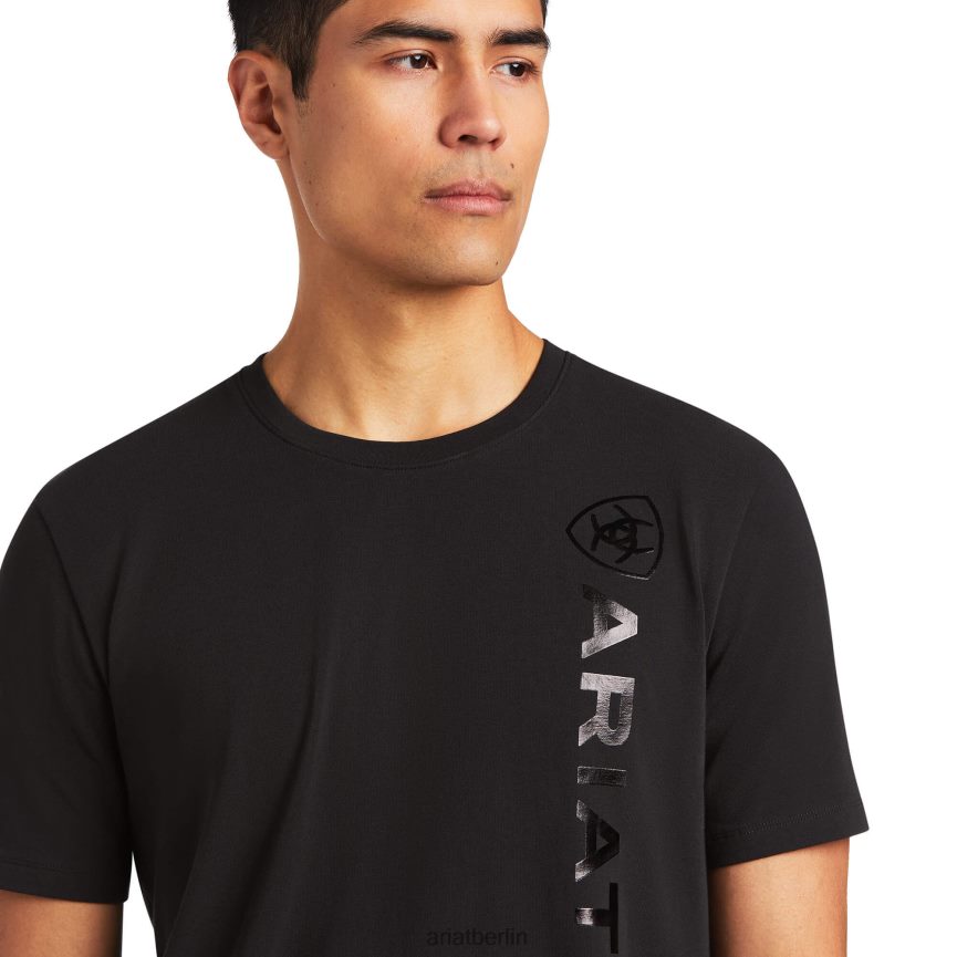 Ariat T-Shirt mit vertikalem Logo Männer P4JJPR718 Schwarz Spitzen