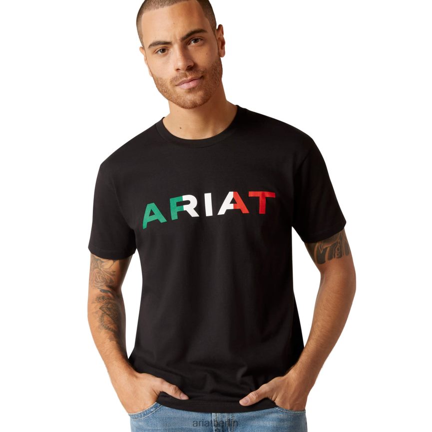 Ariat Viva Mexico T-Shirt Männer P4JJPR563 Schwarz Spitzen
